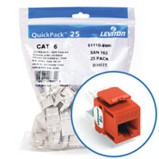 61110-BO6 8-Conductor 8-Position Channel/Component Rated UTP Connector, Cat 6 Module, Panel Mount, 1 Ports, Plastic, Orange