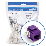 61110-BP6 8-Conductor 8-Position Channel/Component Rated UTP Connector, Cat 6 Module, Panel Mount, 1 Ports, Plastic, Purple