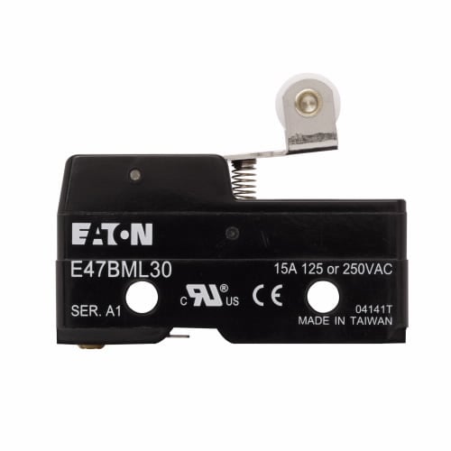 E47BML30 Basic Precision Limit Switch, 15 A, Roller Lever Actuator, 1 Form C SPDT Contact, 1 Poles