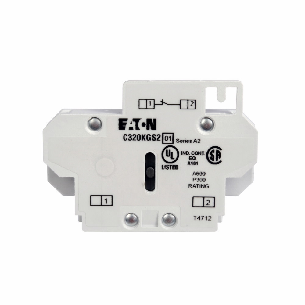 C320KGS21 Auxiliary Contact, 250 V AC/600 V DC, 5/10 A, 1 Contacts, Silver Cadmium Alloy