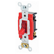 1223-7PR 3-Way Illuminated ON Self-Grounding Toggle Switch, 277 V AC, 20 A, 1 hp Power Rating