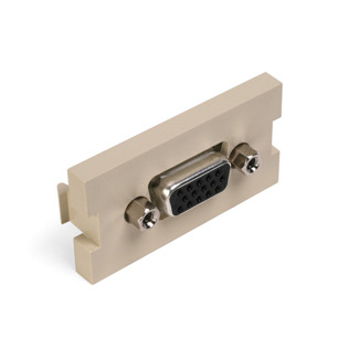 41293-HDI QuickPort VGA Module, Female x Female Connector, Screw Termination, Snap-Fit Mount, Ivory