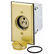 5249-FBA Heavy Duty Single Floor Box Outlet, 125 VAC, 15 A, 2 Poles, 3 Wires, Ivory