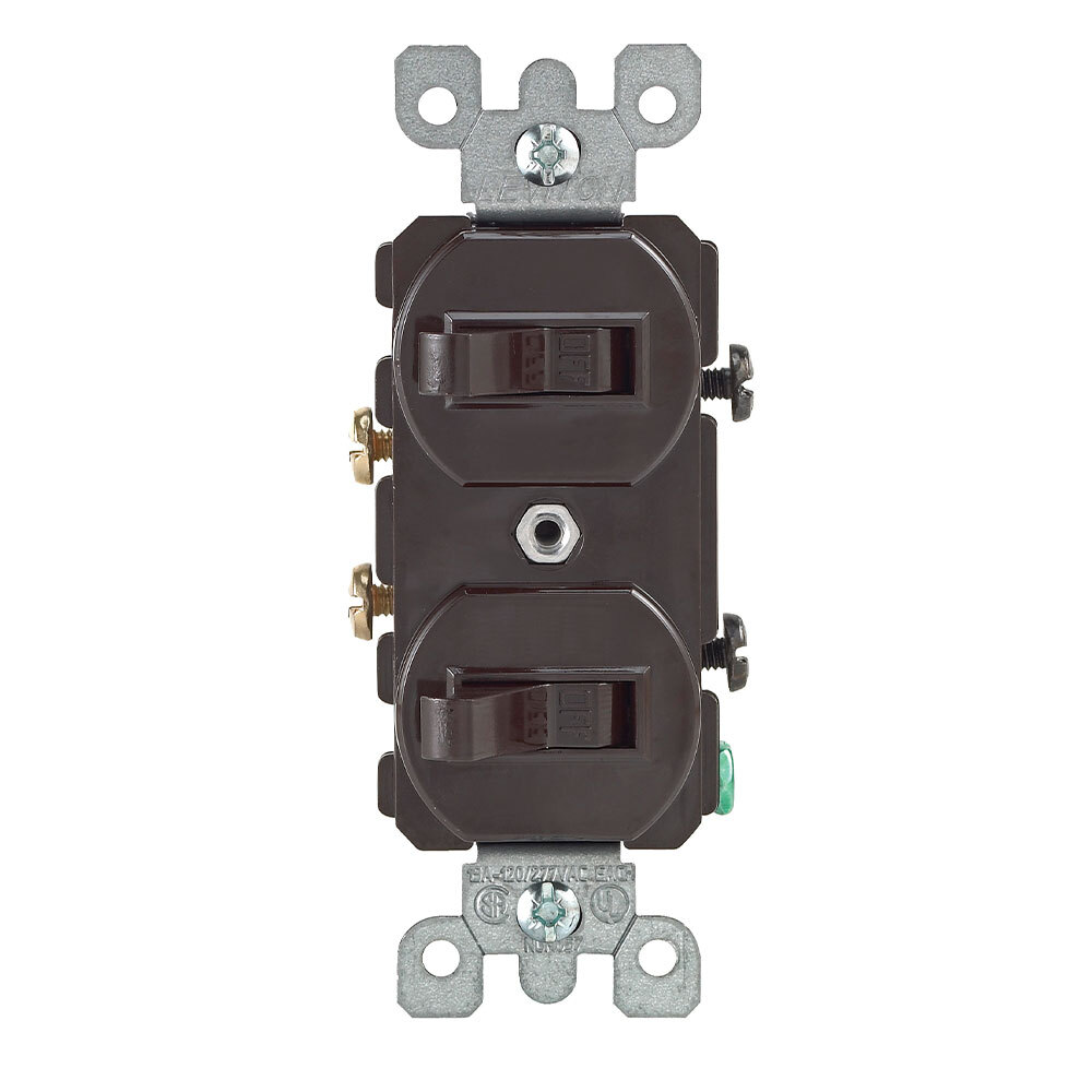 5224-2 Traditional Duplex Grounding Combination Switch With Receptacle, 20 A, 125 V AC, 1 hp, 1 Poles
