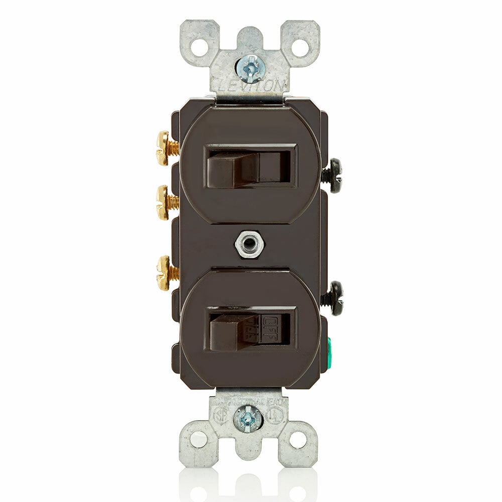 5241 Traditional 3-Way Commercial Grade Duplex Non-Grounding Combination Switch, 20 A, 125 V AC, 1 hp, 1 Poles