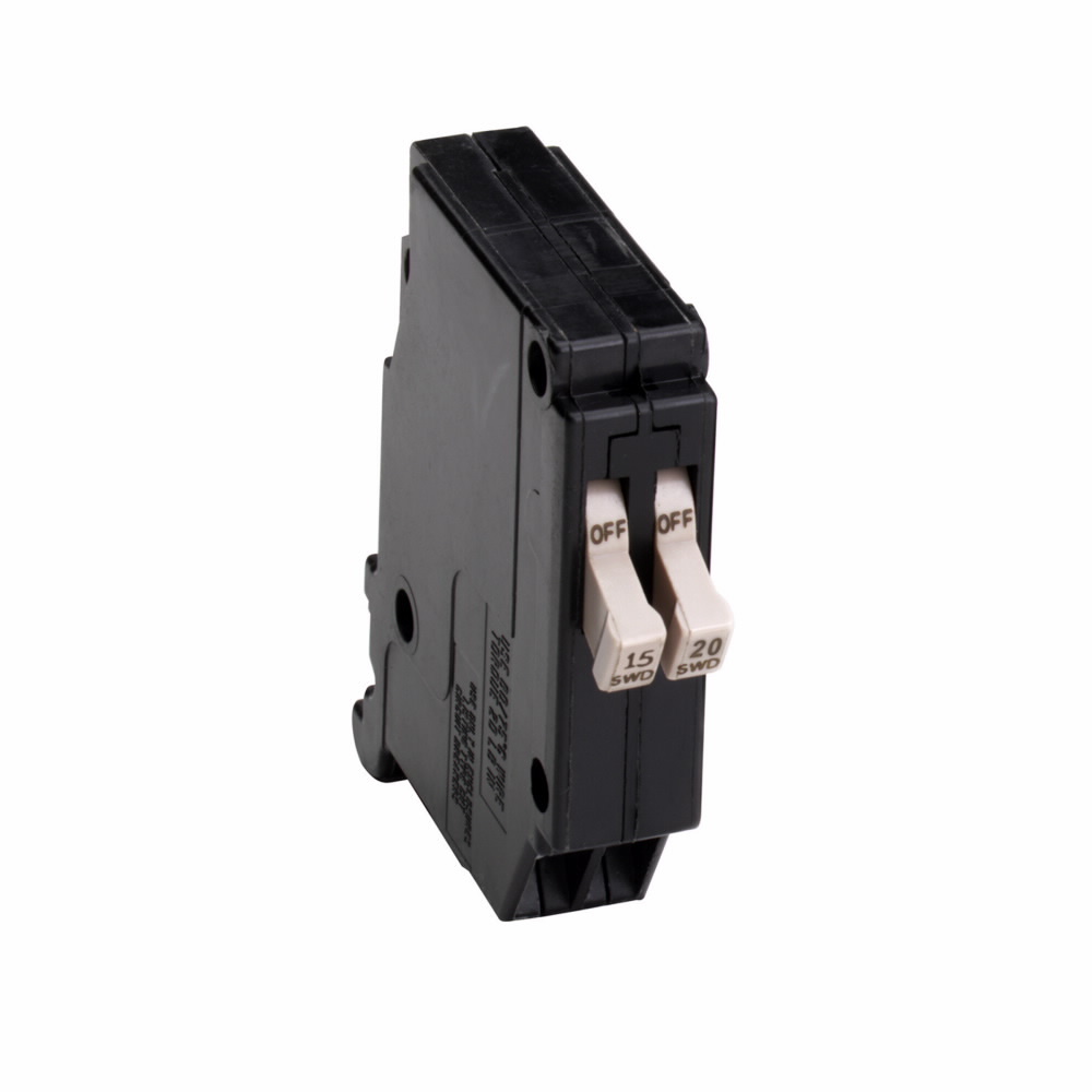 CHT1520 Type CHT Twin Circuit Breaker, 120/240 V AC, 15 to 20 A, 10 kA Interrupt, 1 Poles