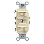 5243 Traditional 3-Way Commercial Grade Duplex Non-Grounding Combination Switch, 20 A, 125 V AC, 1 hp
