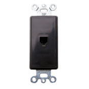 40649 Decora Telephone Insert, RJ14 Connector, 1 Ports, 1 Gangs, Snap-Fit Mount, Brown