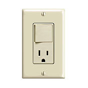 5245-I Traditional 3-Way Duplex Non-Grounding Combination Switch, 15 A, 120/125/277 V AC, 1/2 hp at 120 V AC, 3 Poles