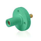 15-Series Taper Nose, Female, Panel Receptacle, Cam-Type, Threated Stud, Type 3R "While-In-Use", Green