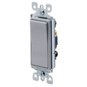 5603-2GY Decora 3-Way Grounding AC Quiet Switch, 120/277 V AC, 15 A, 1/2 hp, 2 hp Power Rating