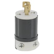 ML2-P Cable Mount Grounding Locking Plug, 125 V AC, 15 A, 2 Poles, 3 Wires, Black/White