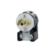 ML2-AP Angled Cable Mount Grounding Locking Plug, 125 V AC, 15 A, 2 Poles, 3 Wires, Black/White