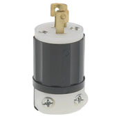 ML3-P Cable Mount Non-Grounding Locking Plug, 125/250 V AC, 15 A, 3 Poles, 3 Wires, Black/White
