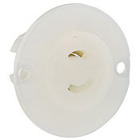 15 Amp, 125 Volt, Non-Grounding, Flanged Outlet Locking Receptacle, Industrial Grade, MiniLock, White