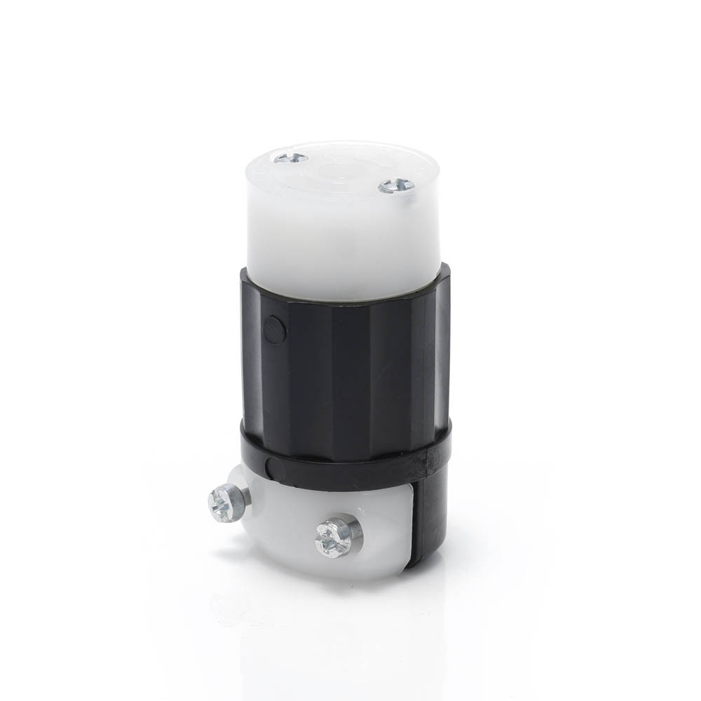 ML2-C Cable Mount Midget Grounding Locking Connector, 125 V AC, 15 A, 2 Poles, 3 Wires, Black/White