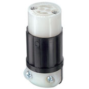 ML3-C Cable Mount Non-Grounding Locking Connector, 125/250 V AC, 15 A, 3 Poles, 3 Wires, Black/White