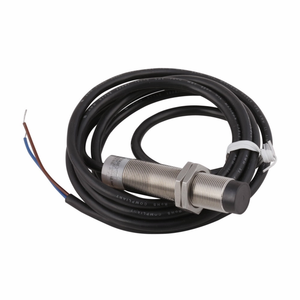 E57LAL18A2S3-Z Shielded Standard Range Straight Proximity Sensor, Inductive, 1NO Contact, 20 to 250 V AC, 20 Hz Switching Speed