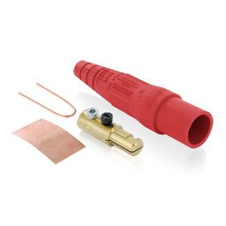 16D21-R 16 Series Cam Type Detachable Taper Nose Plug With 16D21-C Contact, 16SDM-22E and 16SDM-22R Insulator, 600 VAC, 300 A, 2 to 2/0 AWG Wire, Male/Single Set Screw Connection, NEMA 3R NEMA Rating