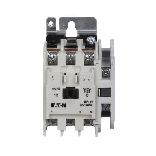 Eaton Freedom NEMA motor control contactor, NEMA Freedom Series Non-Reversing contactor, 1 hp at 115V, 2 hp at 230,208V, 3 hp at 240V, 5 hp at 480,600V maximum horsepower, 120V/60 Hz or 110V/50 Hz coil voltage, 18A, Two-pole, Size 0