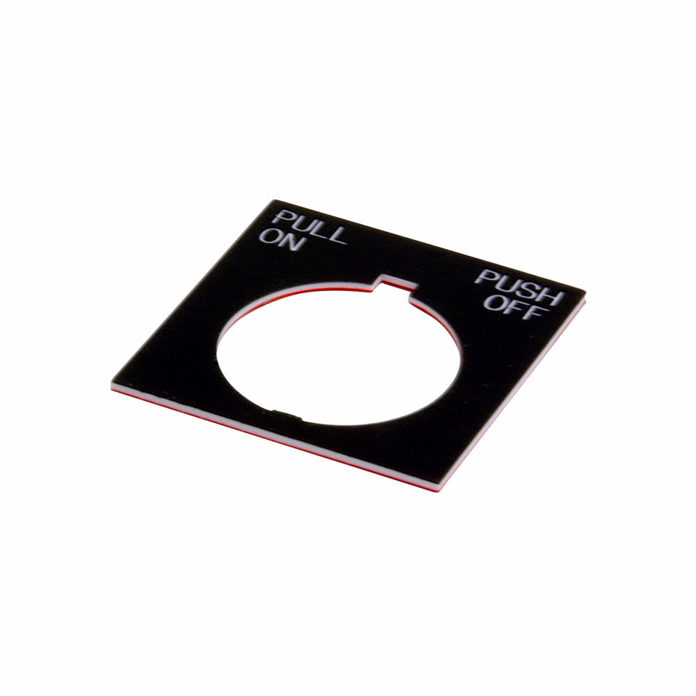 E34R5W E34 Jumbo Legend Plate, 2.19 in H x 2.19 in W, Square Plate, Plastic, White Field
