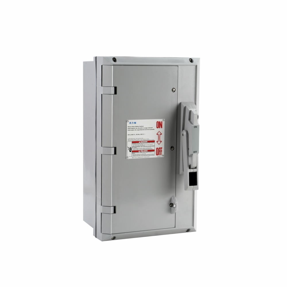DH363UCK Heavy Duty Non-Fusible Non-Metallic Single Throw Safety Switch, 600 V AC, 100 A, 20 hp, 40 hp, 50 hp, 75 hp, 100 hp, 3PST Contact, 3 Poles