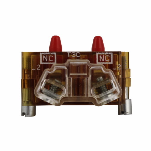 10250T3C Heavy Duty Oil/Watertight Standard Contact Block, 30.5 mm, 2NC Contact, 10 A at 600 V AC Contact, Silver Contact, Amber