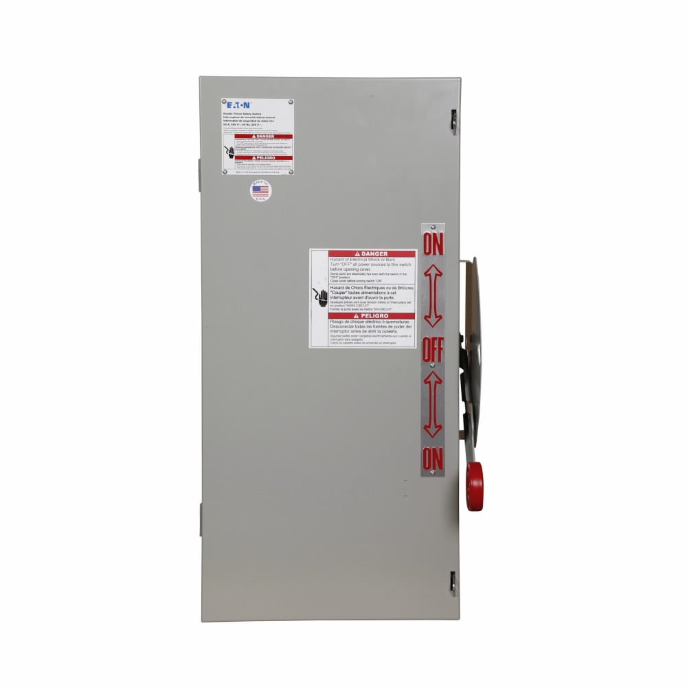 DT363UGK K Series Double Throw Heavy Duty Non-Fusible Safety Switch, 600 V AC/250 V DC, 100 A, 3 Form C 3PDT Contact, 3 Poles