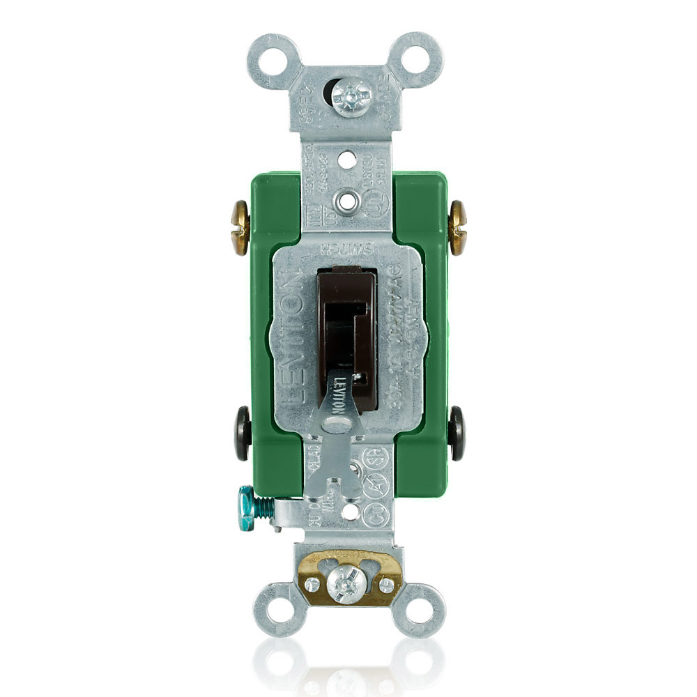 3032-2L Self-Grounding Toggle Switch, 120/277 V AC, 30 A, 2 hp Power Rating