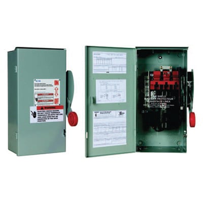 DH365UDKW Heavy Duty Non-Fusible Single Throw Safety Switch With Upper Viewing Window, 600 V AC, 400 A, 50 hp, 125 hp, 250 hp, 350 hp, 3PST Contact, 3 Poles