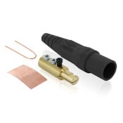 16D24-E 16 Series Cam Type Detachable Taper Nose Plug With 16D24-C Contact and 16SDM-14E Insulator, 600 VAC, 400 A, 1/0 to 4/0 AWG Wire, Male/Double Set Screw Connection, NEMA 3R NEMA Rating