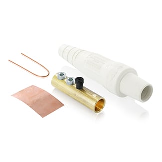 16D31-W 16 Series Cam Type Detachable Taper Nose Plug With 16D22-C, 16D31-C Contact, 16SDM-22H and 16SDF-22W Insulator, 600 VAC, 300 A, 2 to 2/0 AWG Wire, Female/Double Set Screw Connection, NEMA 3R NEMA Rating