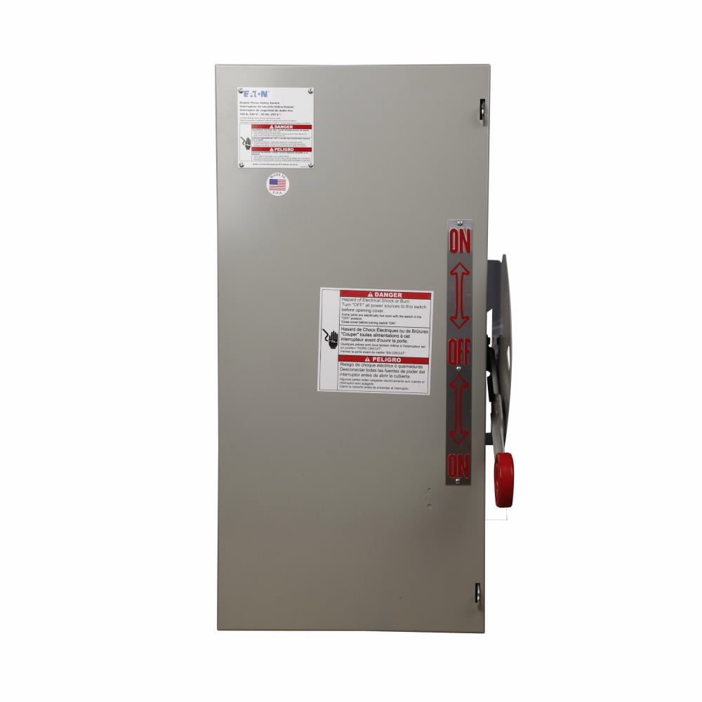 DT323UGK K Series Double Throw Heavy Duty Non-Fusible Safety Switch, 240 V AC/250 V DC, 100 A, 3 Form C 3PDT Contact, 3 Poles