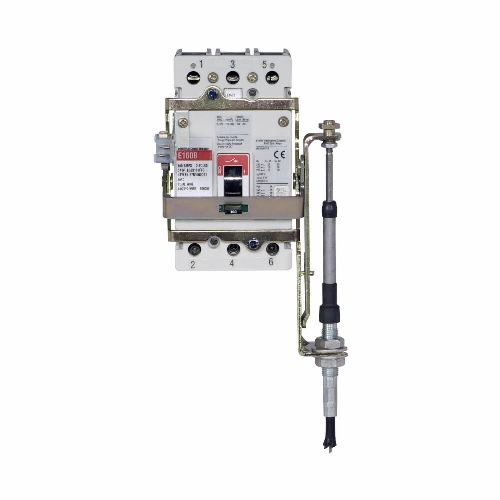 EHMFS04X Flange Mount Handle Mechanism, NEMA 4/4X NEMA Rating, For Use With G Series EG Frame Molded Case Circuit Breaker, Flexible Shaft Handle to Device Connection