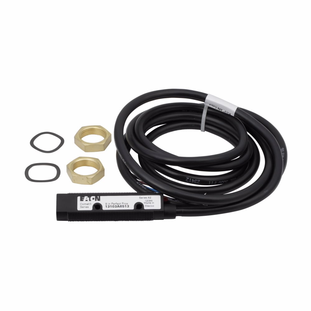 13103A6513 Comet 3/4-Wire Forward Viewing Photoelectric Sensor, Tubular Shape, 9 in, Infrared Sensing Beam, 10 ms Response, AC L1 Switch/DC NPN Open Collector Output