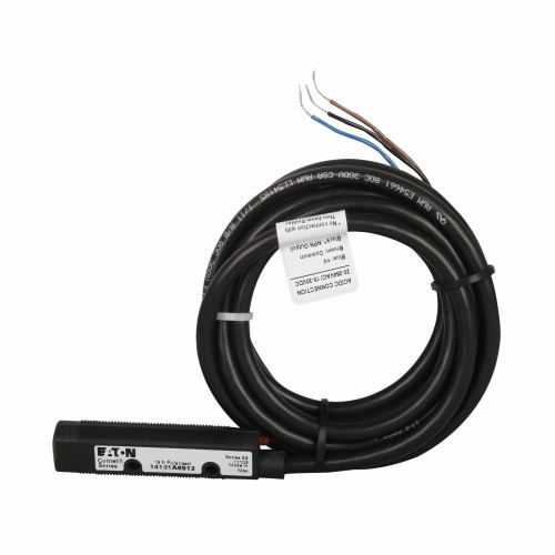 14101A6513 Comet 3/4-Wire Forward Viewing Photoelectric Sensor, Tubular Shape, 15 ft, Red Laser Sensing Beam, 10 ms Response, NPN/VMOS Output