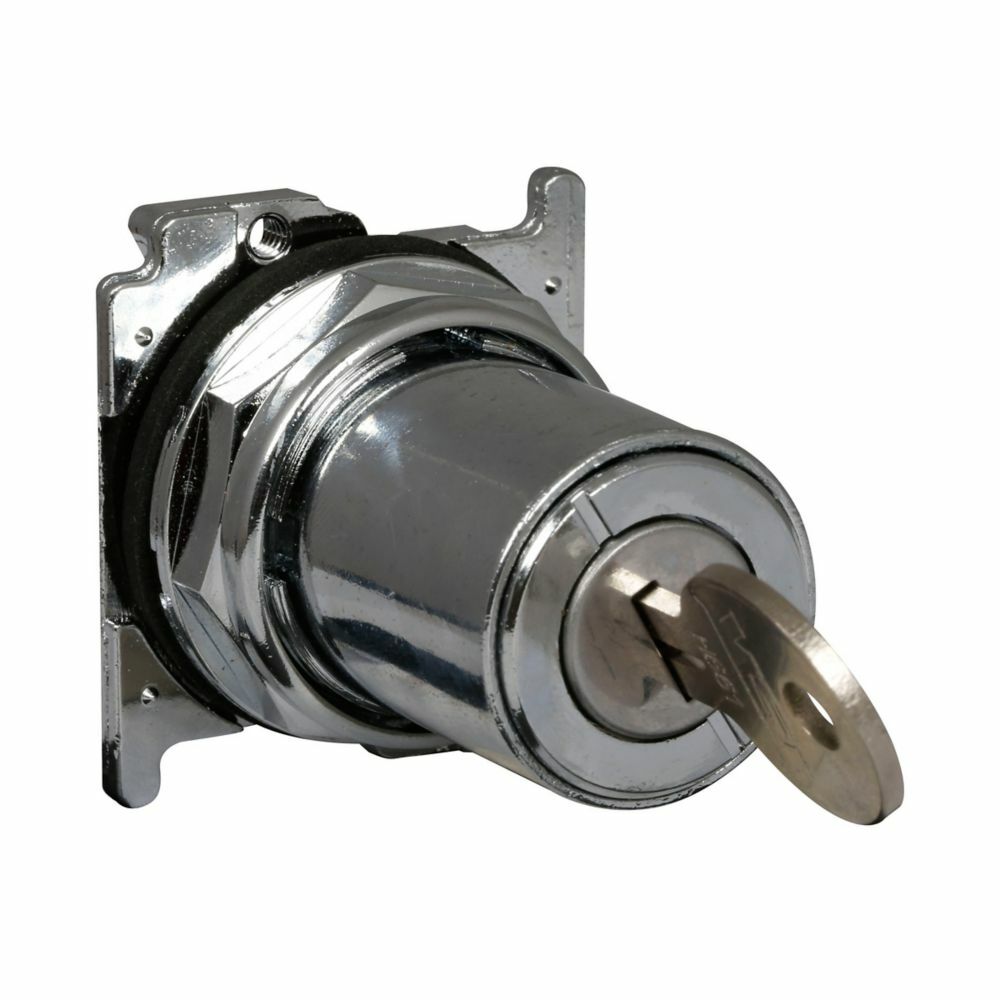 10250T15712H620 Heavy Duty Watertight/Oiltight Non-Illuminated Selector Switch Operator With Key Slot Cover, 30.5 mm, Keyed Operator, 2 Positions