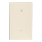 88019 Standard Size Blank Wall Plate, 1 Gangs, 2-3/4 in W x 4-1/2 in H, Thermoset Plastic, White