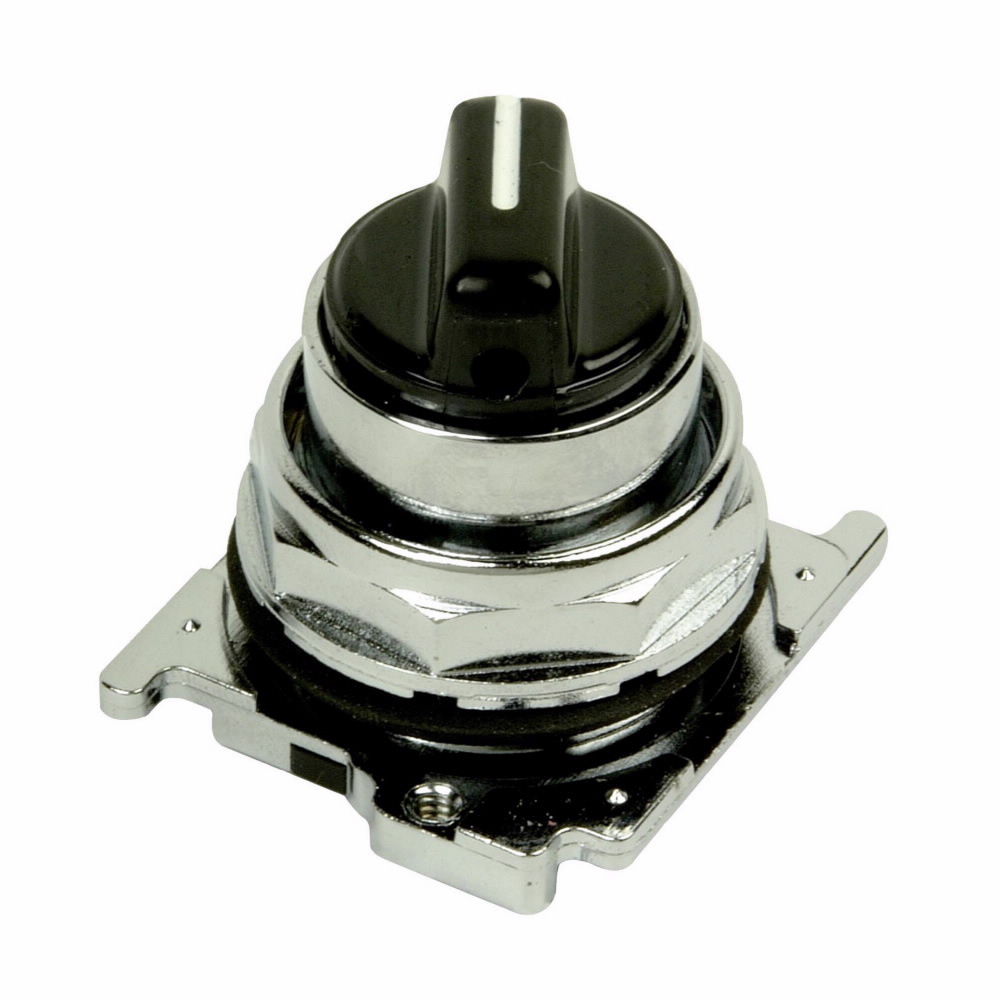 10250T1311-11 Assembled Heavy Duty Non-Illuminated Selector Switch With Cap, 30.5 mm, 2NO-2NC Contact, Slow Make/Slow Break Contact, Black