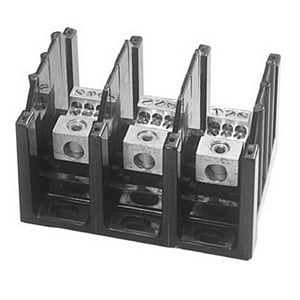 CH16321-2 CH163 Series Power Distribution Terminal Block, 600 V AC, 175 A, 2 Poles, 14 to 4 AWG, 8 AWG, 14 to 2/0 AWG Wire, Thermoplastic