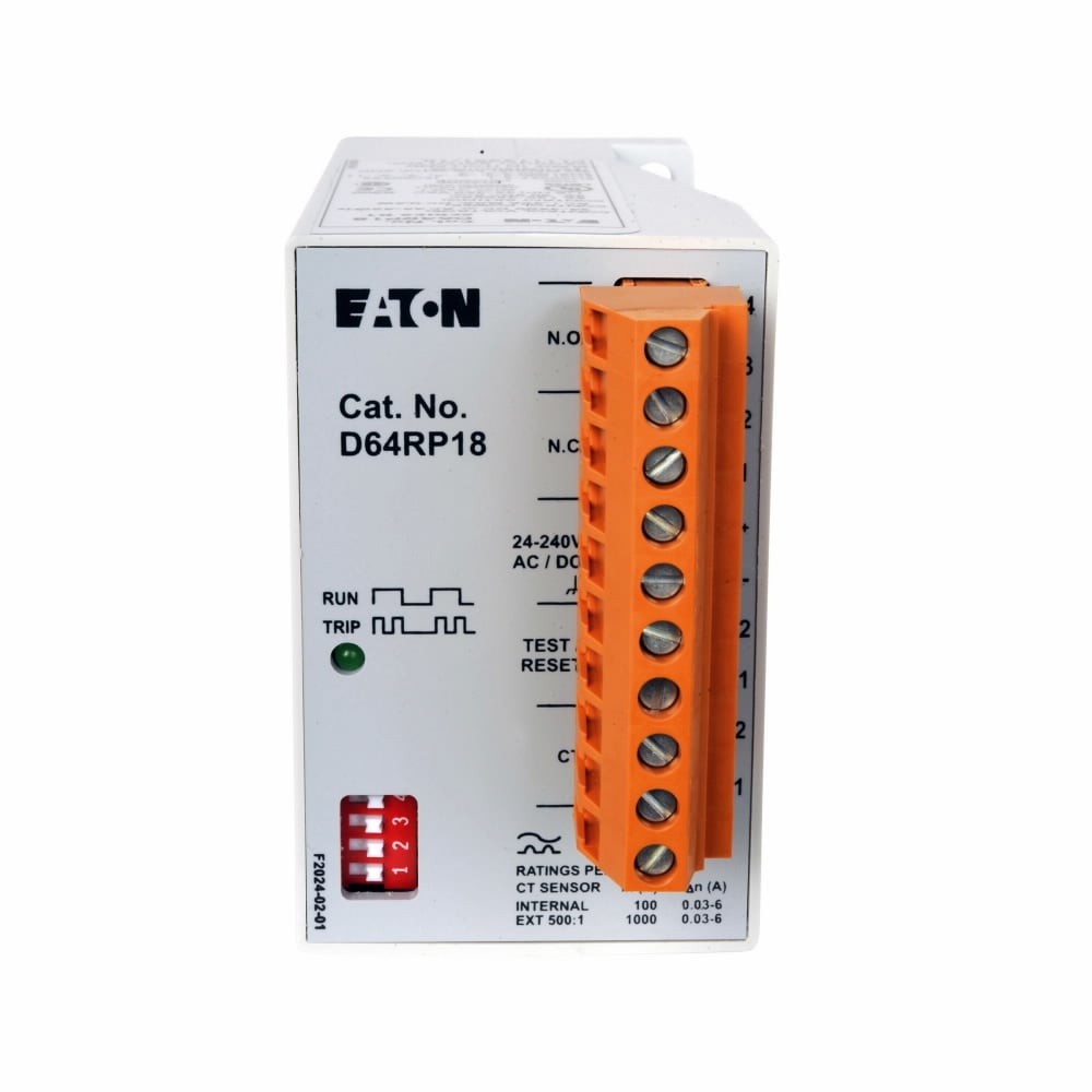 D64RP18 Digital Ground Fault Relay, 24 to 240 V AC/DC, 45/50 Hz, DIN Rail Mount