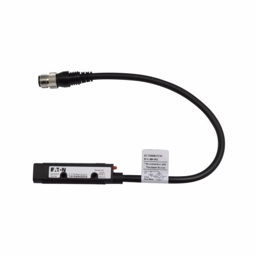 13104AQD03 Comet 3/4-Wire Forward Viewing Photoelectric Sensor, Tubular Shape, 2 in, Red Laser Sensing Beam, 10 ms Response, AC L1 Switch/DC NPN Open Collector Output