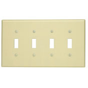 80512 Midway Size Traditional Wall Plate, 4 Gangs, 8.56 in W x 4.875 in H, Thermoset, Brown