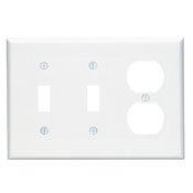 80521-W Midway Size Combination Wall Plate, 3 Gangs, 6-3/4 in W x 4-7/8 in H, Thermoset, White