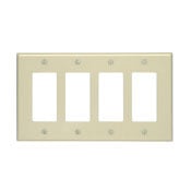 80612-W Decora Midway Size Wall Plate, 4 Gangs, 8.56 in W x 4.88 in H, Thermoset, White