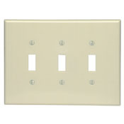 86111 Oversized Wall Plate, 3 Gangs, 7.12 in W x 5.25 in H, Thermoset, Ivory