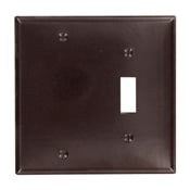 85006 Blank Standard Size Combination Wall Plate, 2 Gangs, 4.56 in W x 4.5 in H, Thermoset, Brown