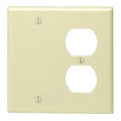 86008 Blank Standard Size Combination Wall Plate, 2 Gangs, 4.56 in W x 4.5 in H, Thermoset, Ivory