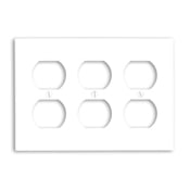 86030 Standard Size Wall Plate, 3 Gangs, 6.38 in W x 4.5 in H, Thermoset, Ivory