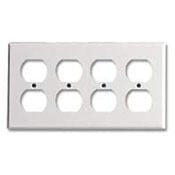88041 Standard Size Wall Plate, 4 Gangs, 8.19 in W x 4.5 in H, Thermoset, White